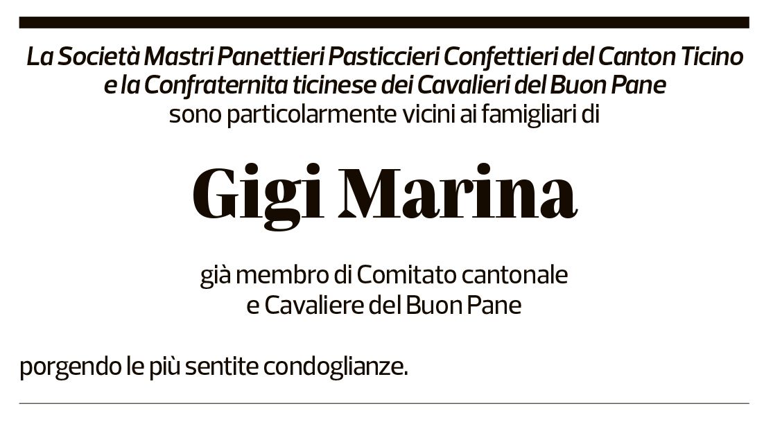 Annuncio funebre Gigi Marina