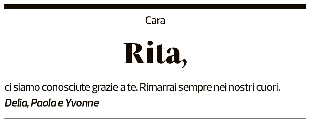 Annuncio funebre Rita Noseda