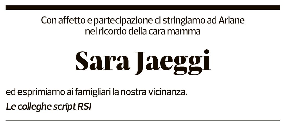 Annuncio funebre Sara Jaeggi