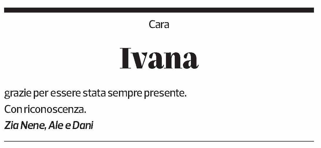 Annuncio funebre Ivana Rossi