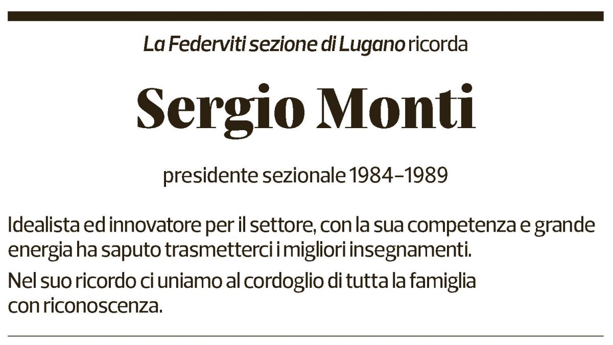 Annuncio funebre Sergio Monti