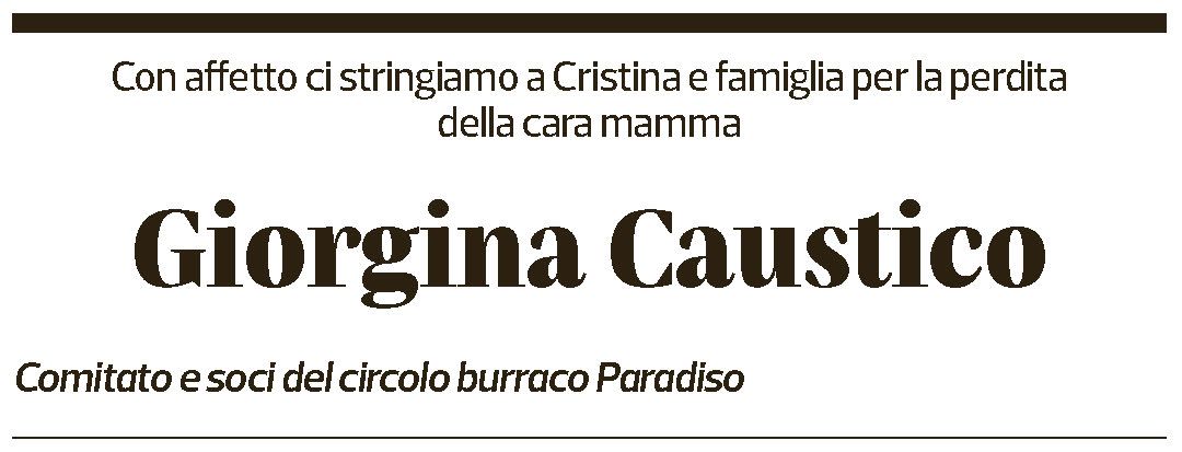Annuncio funebre Giorgina Caustico