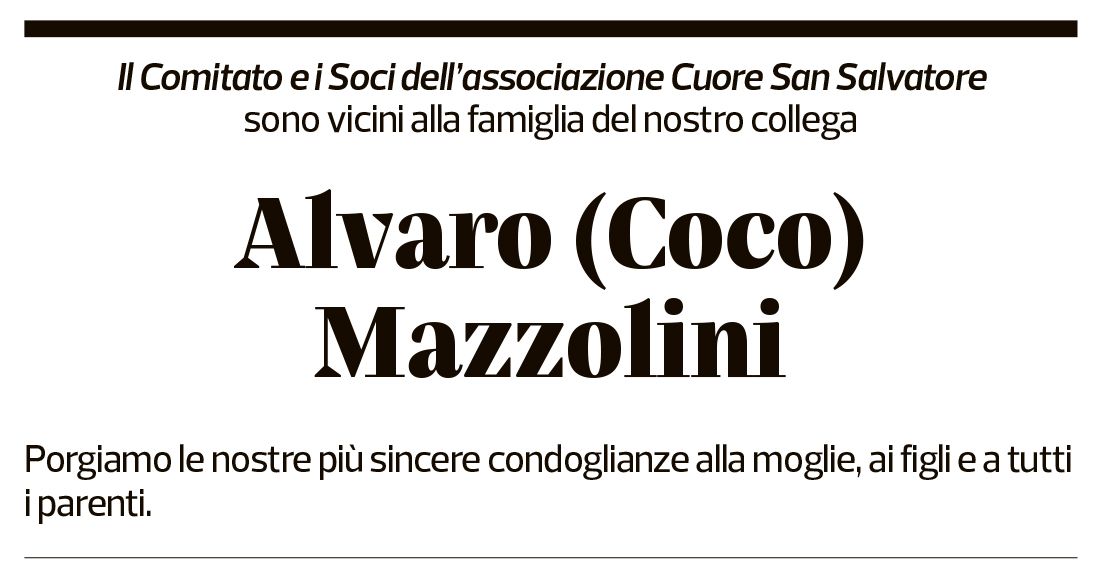 Annuncio funebre Coco Alvaro Mazzolini