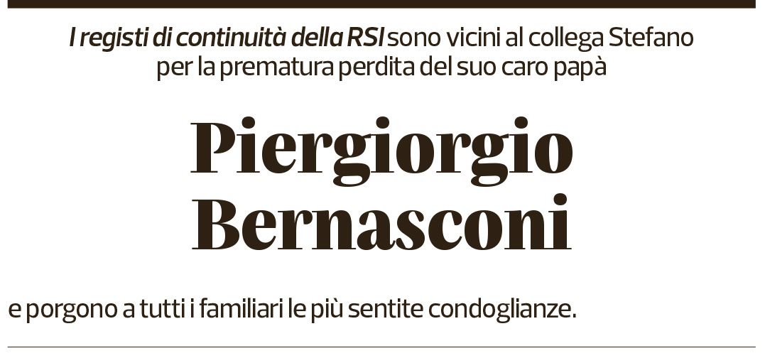 Annuncio funebre Piergiorgio Bernasconi