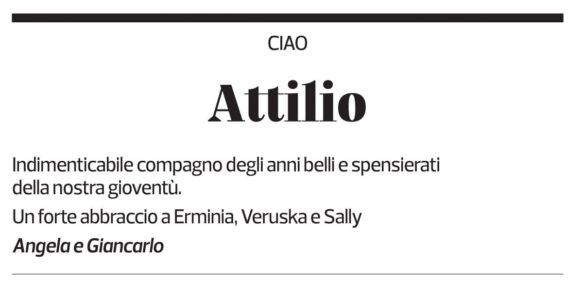 Annuncio funebre Attilio 
