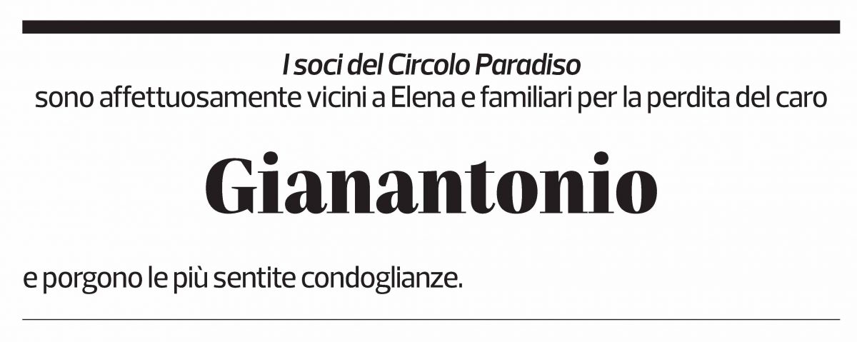 Annuncio funebre Gianantonio 