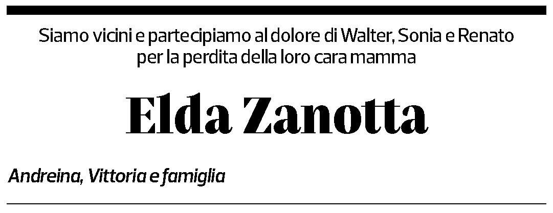 Annuncio funebre Elda Zanotta