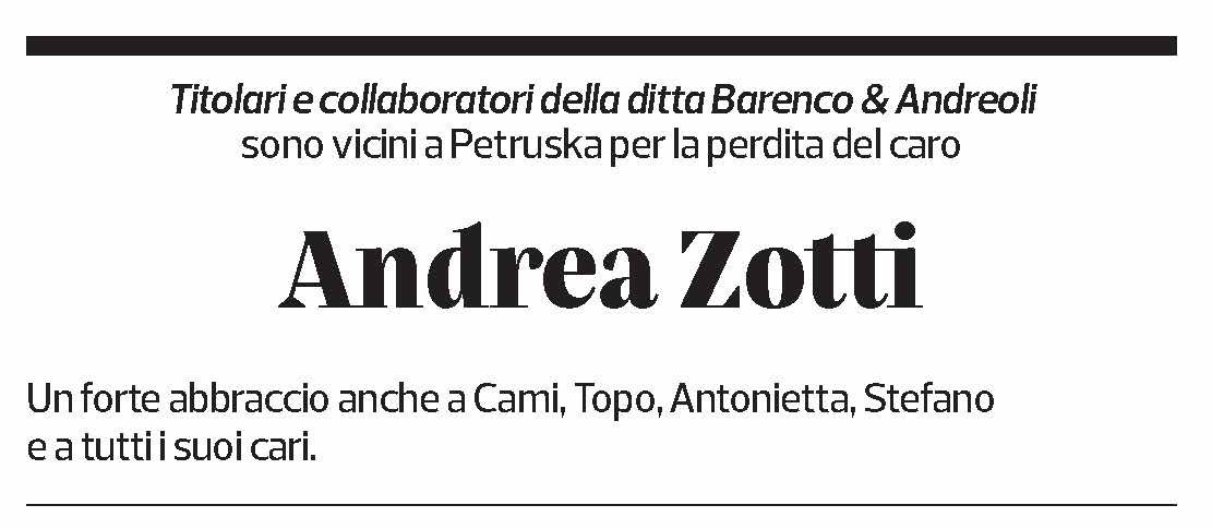 Annuncio funebre Andrea Zotti