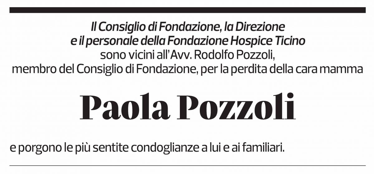 Annuncio funebre Paola Pozzoli