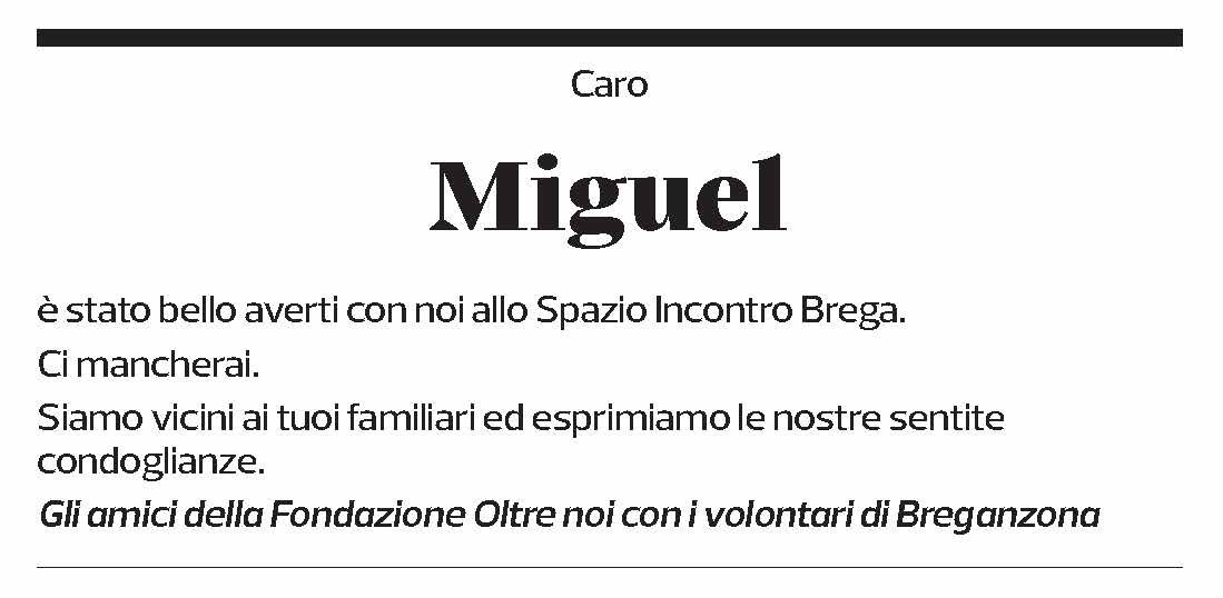Annuncio funebre Miguel Milani
