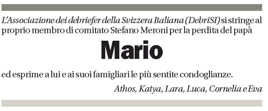Annuncio funebre Mario Meroni
