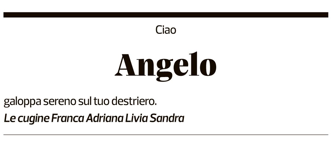 Annuncio funebre Angelo Parola