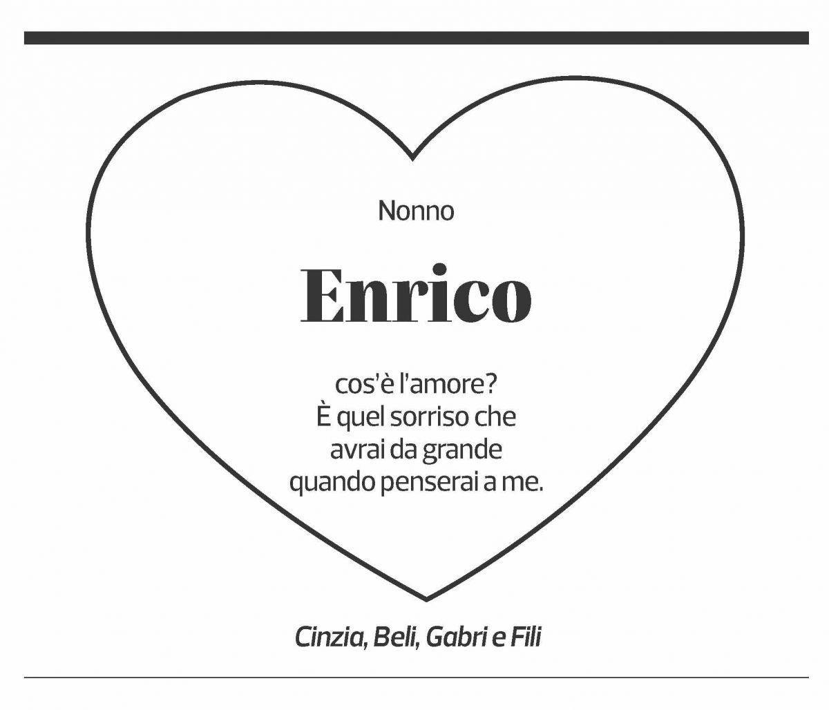 Annuncio funebre Enrico Zanetti