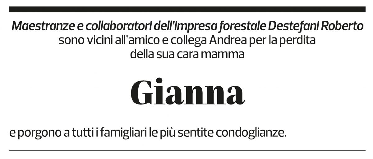 Annuncio funebre Gianna Notari
