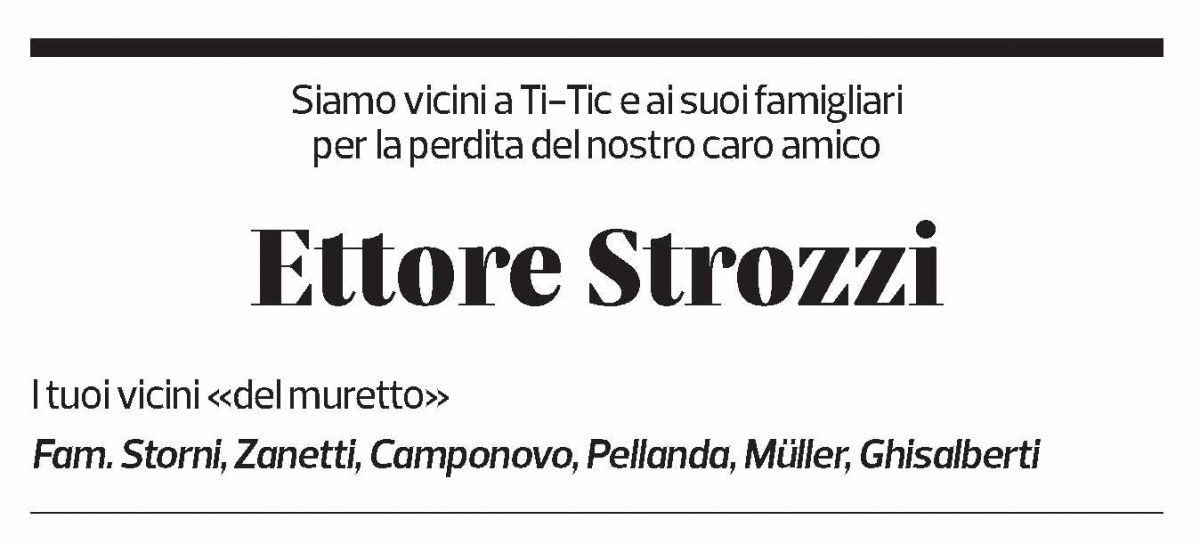 Annuncio funebre Ettore Strozzi