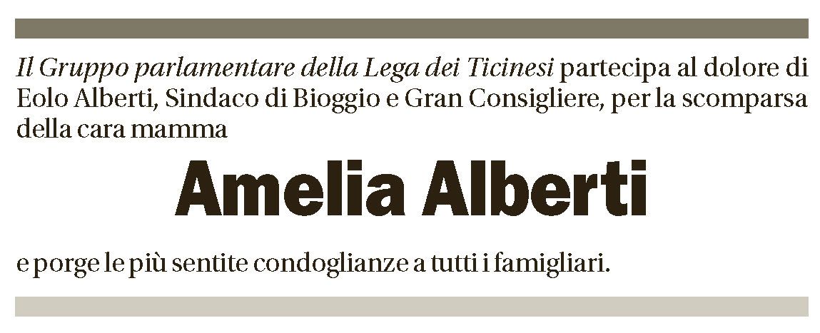 Annuncio funebre Amelia Alberti