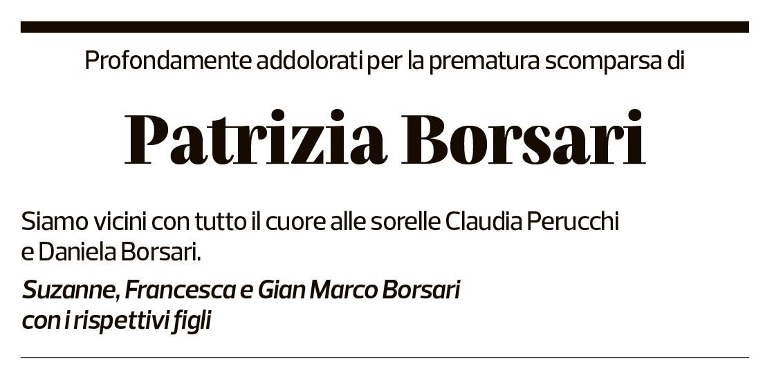 Annuncio funebre Patrizia Borsari