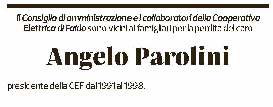 Annuncio funebre Angelo Parolini