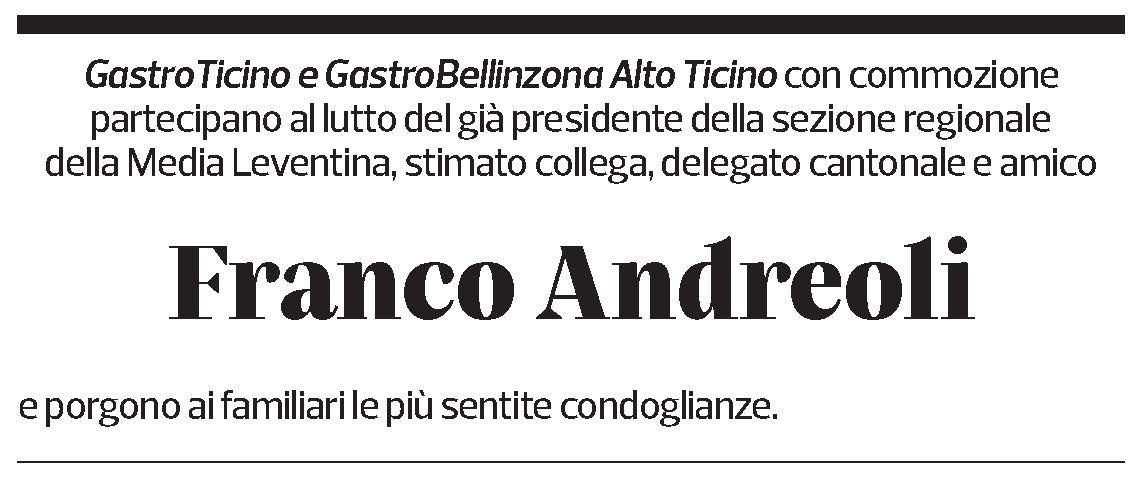 Annuncio funebre Franco Andreoli