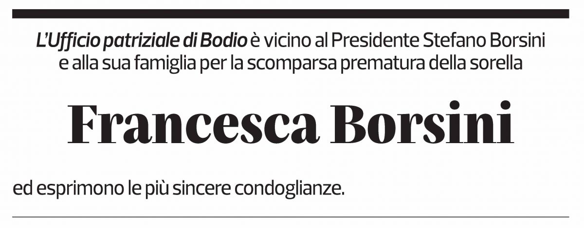 Annuncio funebre Francesca Borsini