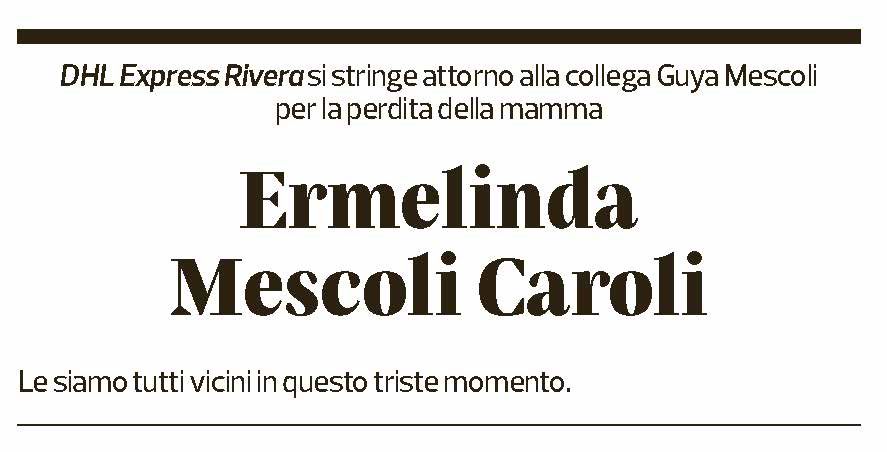 Annuncio funebre Ermelinda Mescoli-caroli