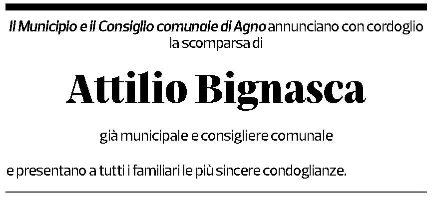 Annuncio funebre Attilio Bignasca