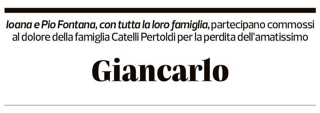 Annuncio funebre Giancarlo Catelli