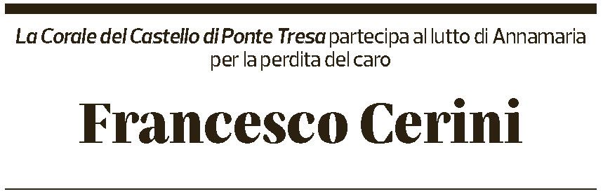 Annuncio funebre Francesco Cerini