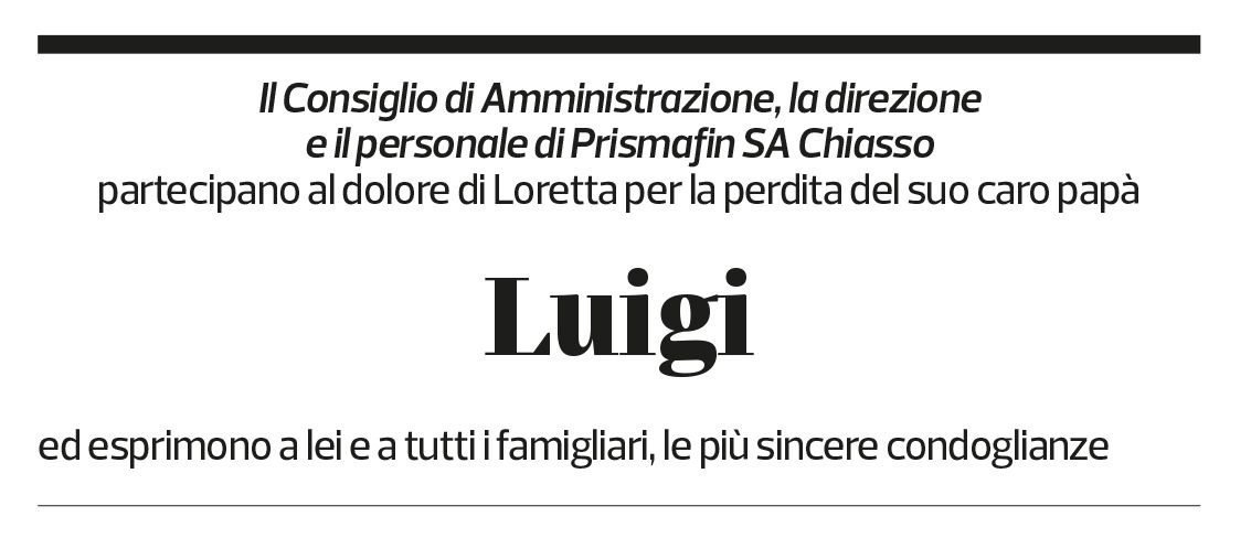 Annuncio funebre Luigi Gallo