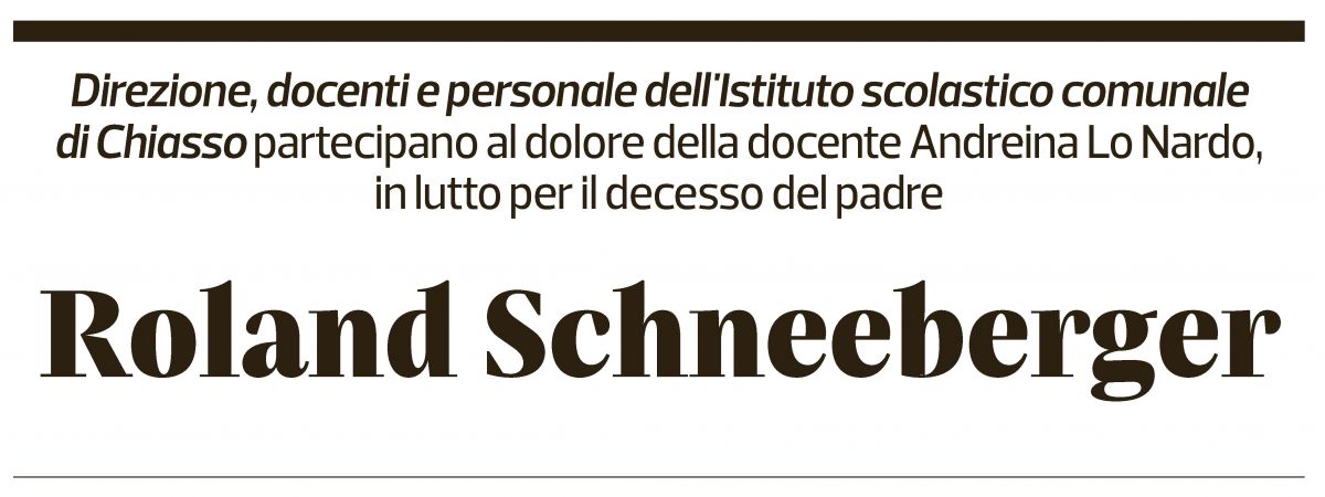 Annuncio funebre Roland Schneeberger