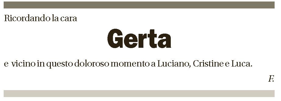 Annuncio funebre Gerta Crivelli-keller