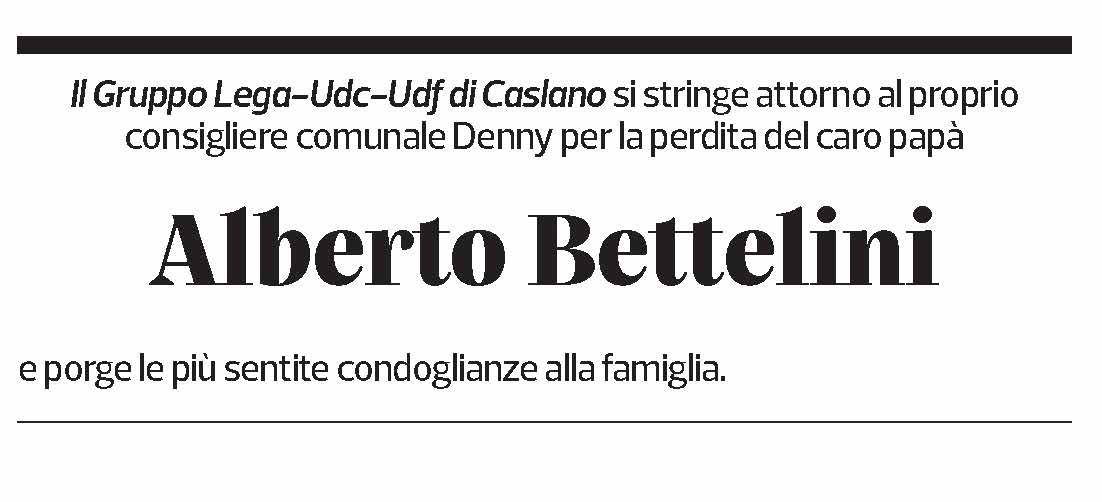 Annuncio funebre Alberto Bettelini