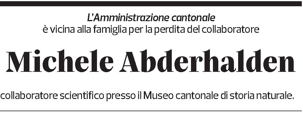 Annuncio funebre Michele Abderhalden