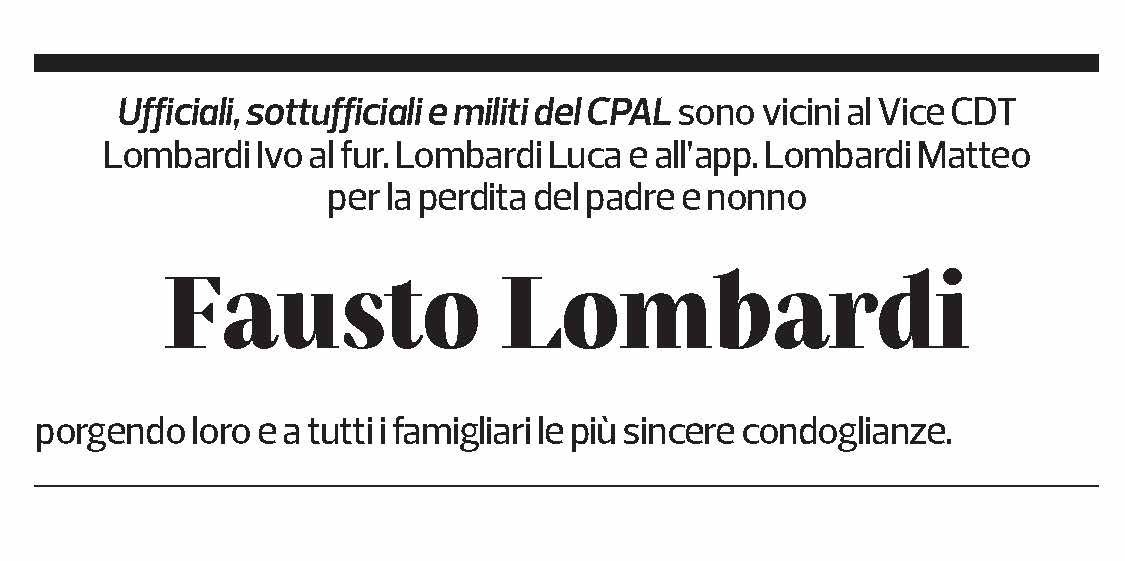 Annuncio funebre Fausto Lombardi