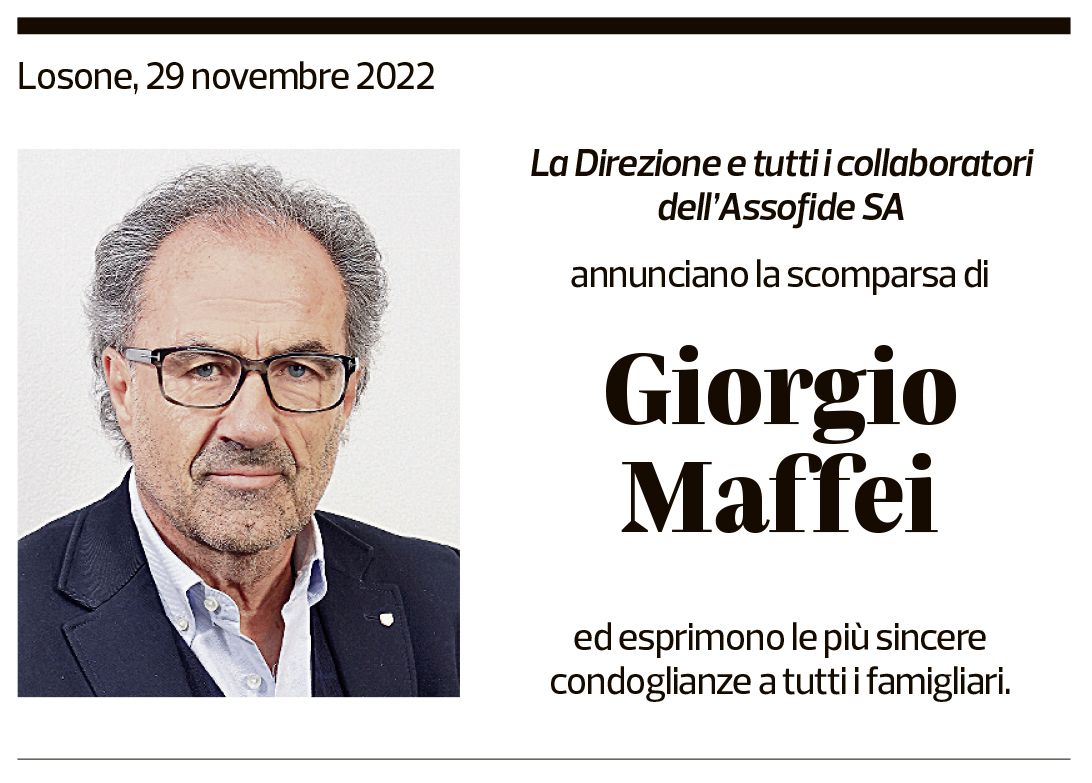 Annuncio funebre Giorgio Maffei