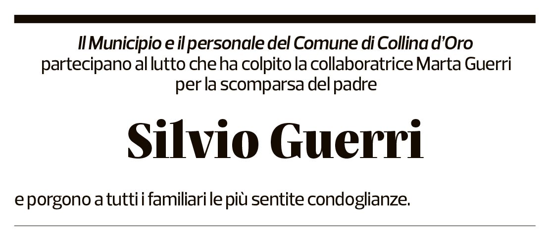 Annuncio funebre Silvio Guerri