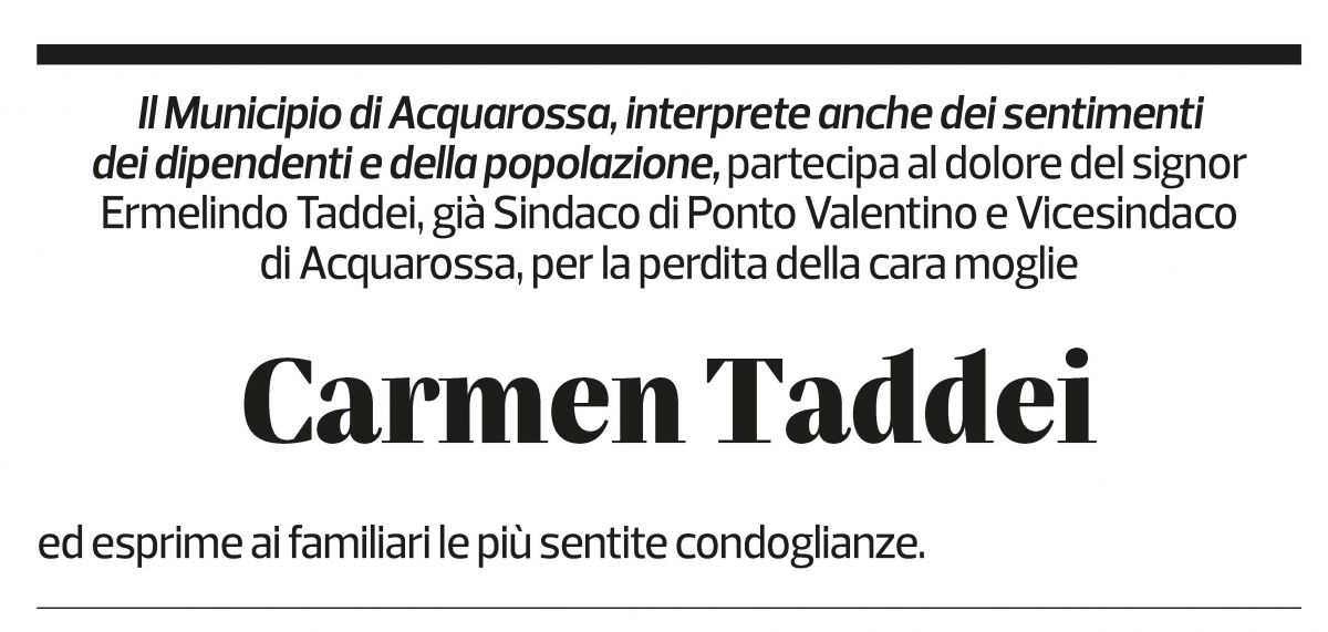 Annuncio funebre Carmen Taddei