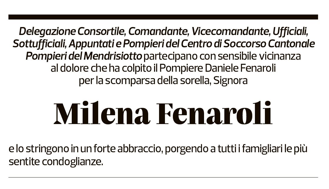 Annuncio funebre Milena Fenaroli