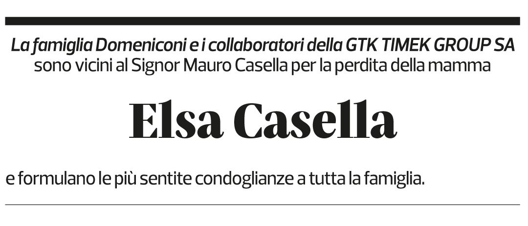 Annuncio funebre Elsa Casella
