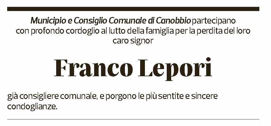 Annuncio funebre Franco Lepori