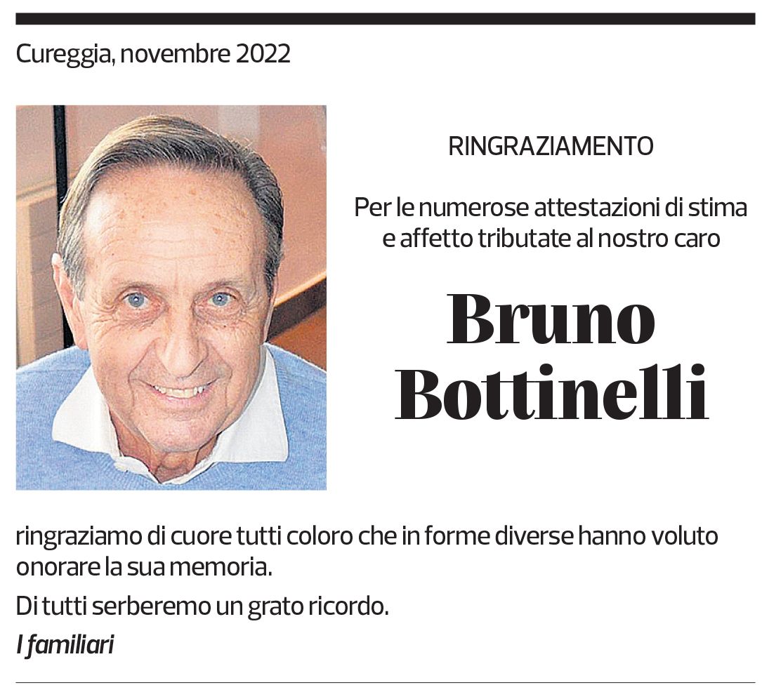 Annuncio funebre Bruno Bottinelli