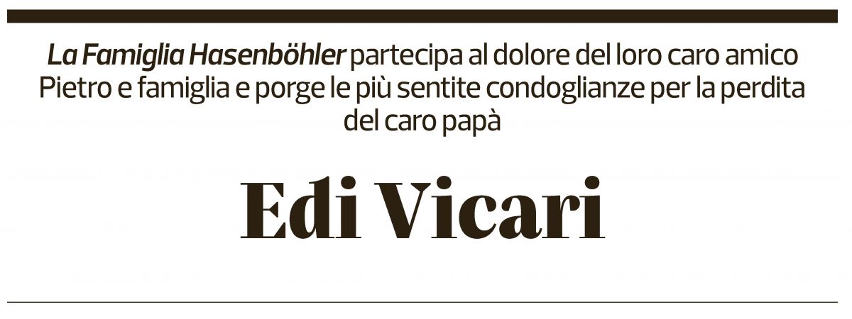 Annuncio funebre Edi Vicari