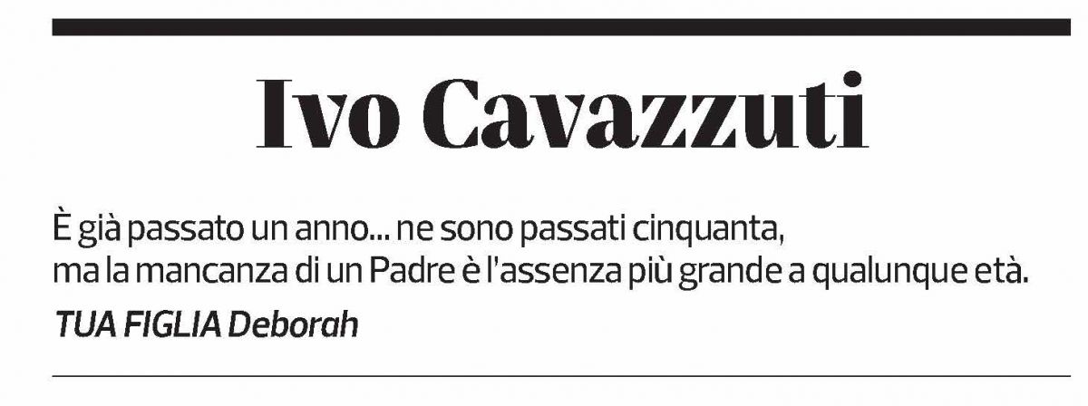 Annuncio funebre Ivo Cavazzuti