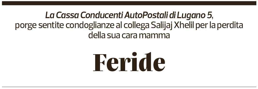 Annuncio funebre Feride Salijaj