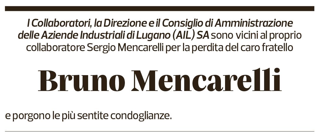 Annuncio funebre Bruno Mencarelli