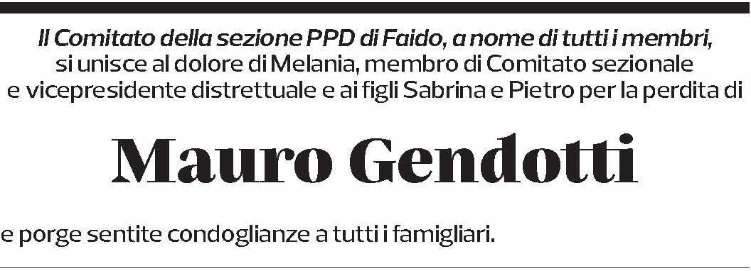 Annuncio funebre Mauro Gendotti