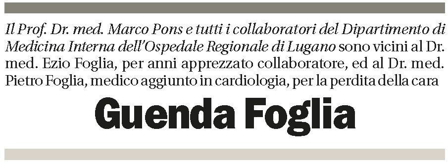 Annuncio funebre Guenda Foglia