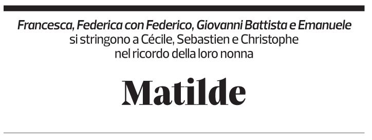 Annuncio funebre Matilde Bonetti Soldati