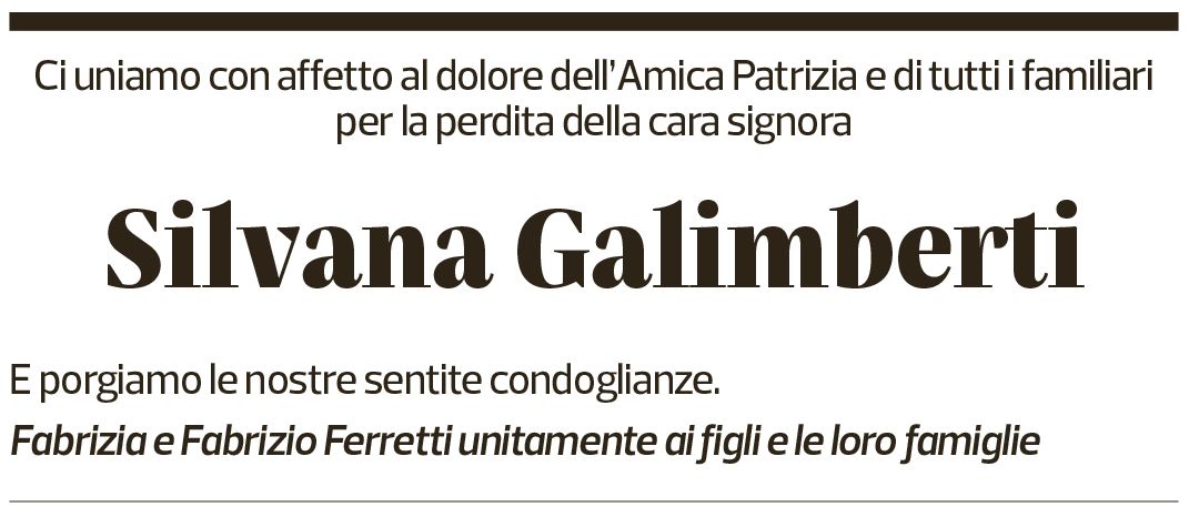 Annuncio funebre Silvana Galimberti