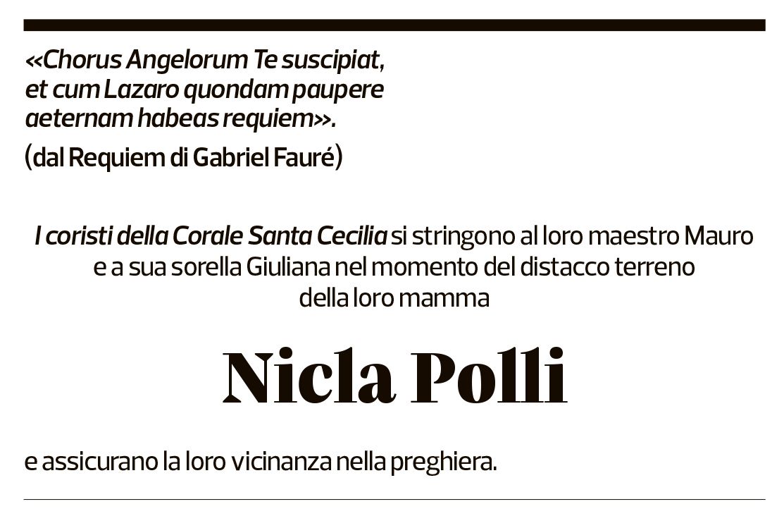 Annuncio funebre Nicla Polli